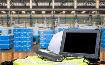 Bar code scanner in warehouse